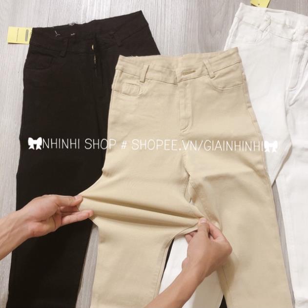 Quần Skinny Giả Bò Siêu Co Giãn Free Ship Quần Giả Bò lên dáng auto đẹp trơn và rách gối CS1650 - NhiNhi Shop