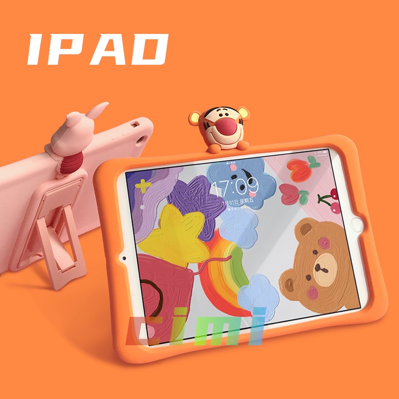 Bao da máy tính bảng silicon dễ thương cho ipad 5 6 7 8 9th generation 9.7 inch 10.2 inch 10.5 inch air1 air2 air3 air4 ipad pro 11 inch 10.9inch