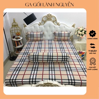 Ga giường thun lạnh Hàn Quốc họa tiết sọc vuông nhiều màu - LanhNguyenShop