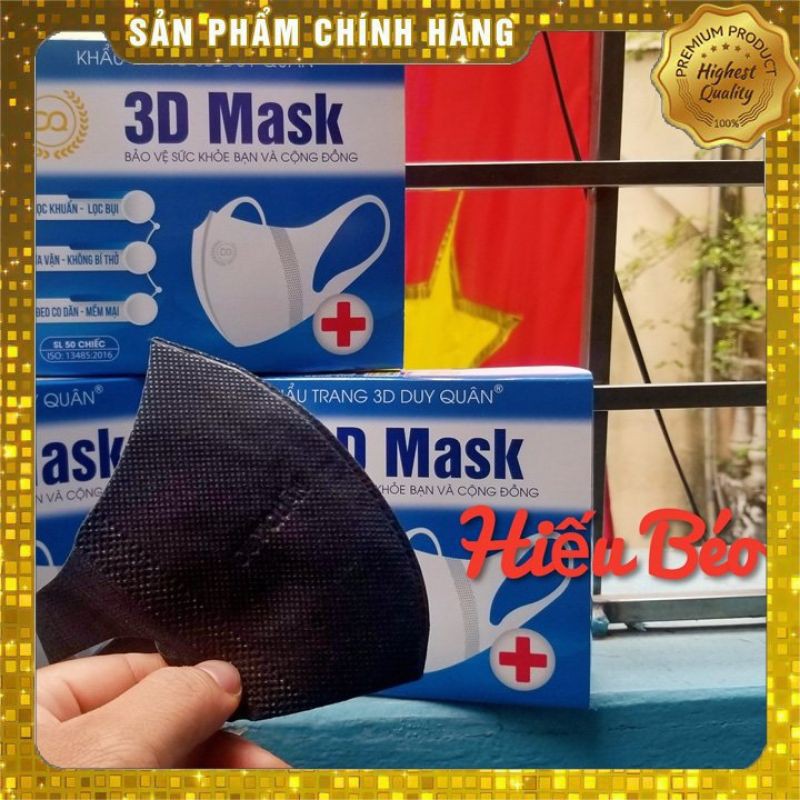 (SALE) Khẩu trang công nghệ nhật 3D mask hộp 50 cái màu ĐEN