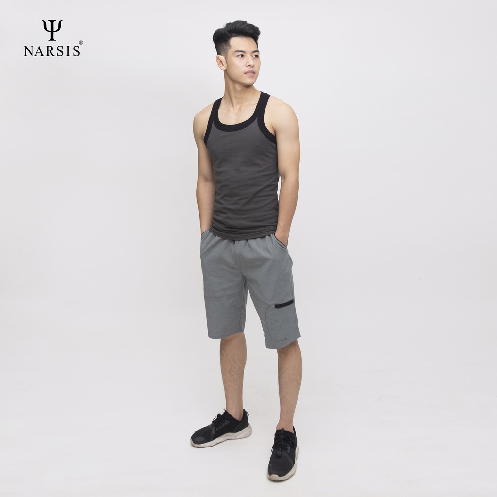 [Mã BMBAU50 giảm 7% tối đa 50K đơn 99K] Áo lthun nam Narsis D4056 xanh viền đen