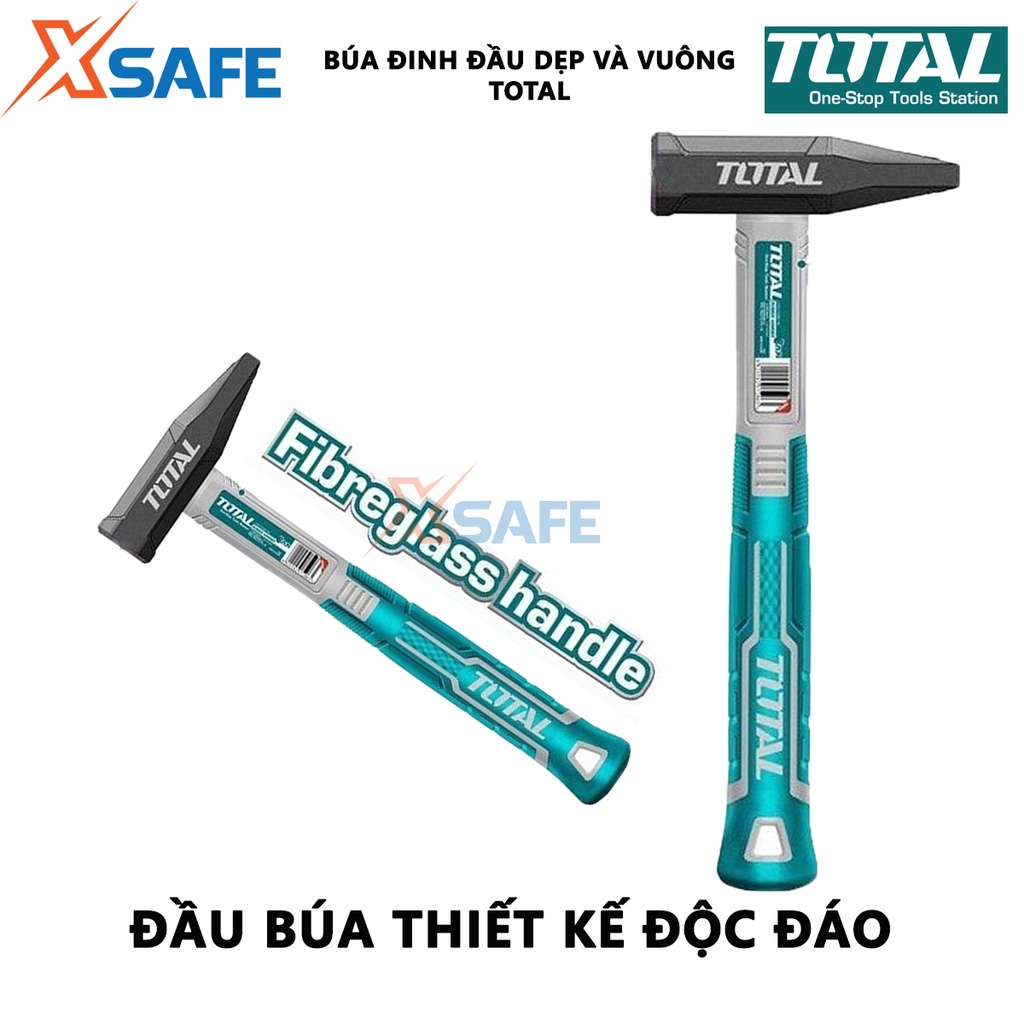 Búa đinh đầu dẹp và vuông TOTAL trọng lượng 300-500g, thép carbon 45#, chịu nhiệt - Chính hãng - Xsafe