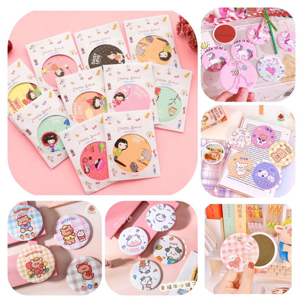 🍉Gương Mini Cầm Tay Đáng Yêu - Gương tròn bỏ túi tiện dụng DUASHOP