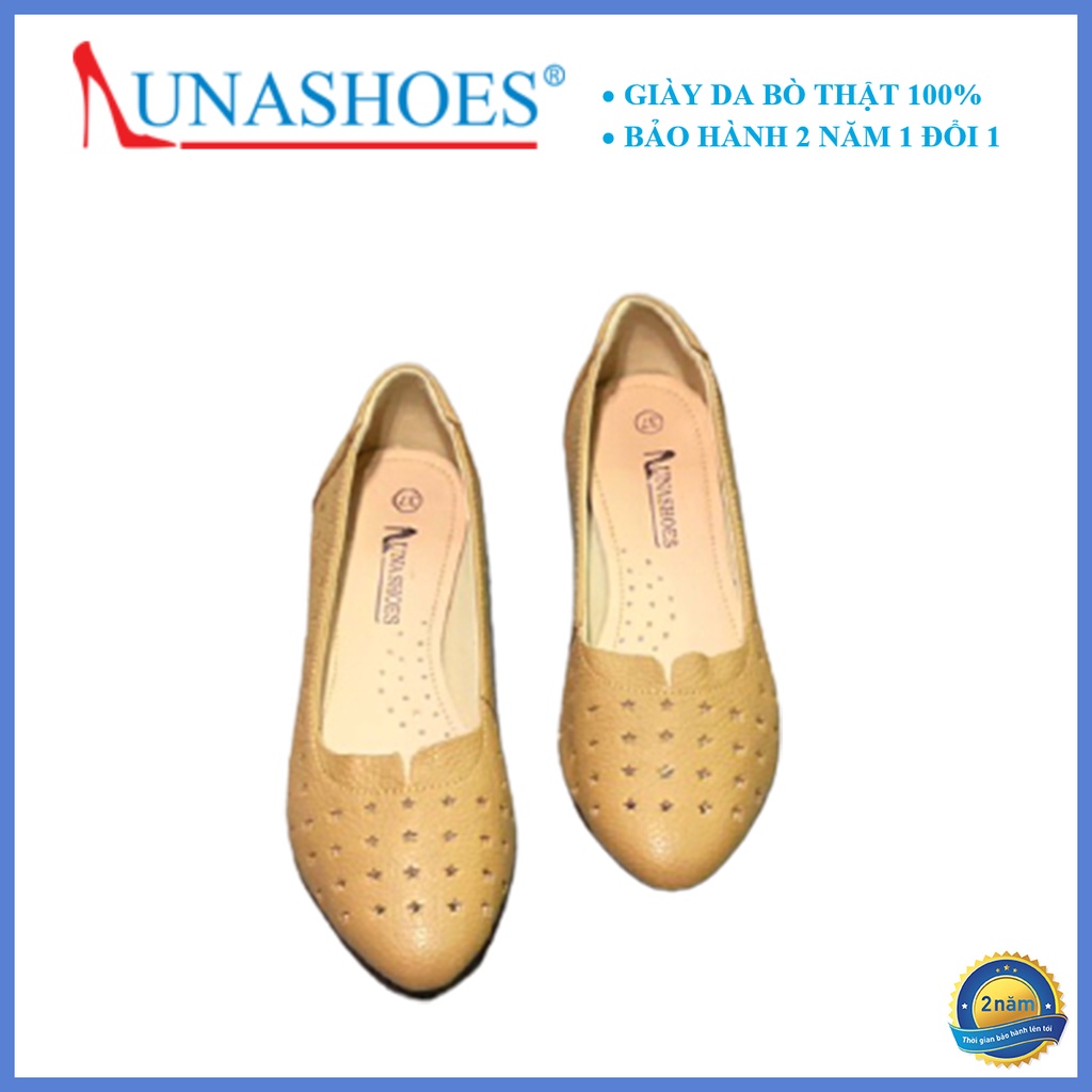 Giày búp bê nữ mũi tròn da bò Lunashoes 1076 giầy đế bệt cao cấp nhiều màu (BH 24TH) êm chân dễ đi dễ phối đồ