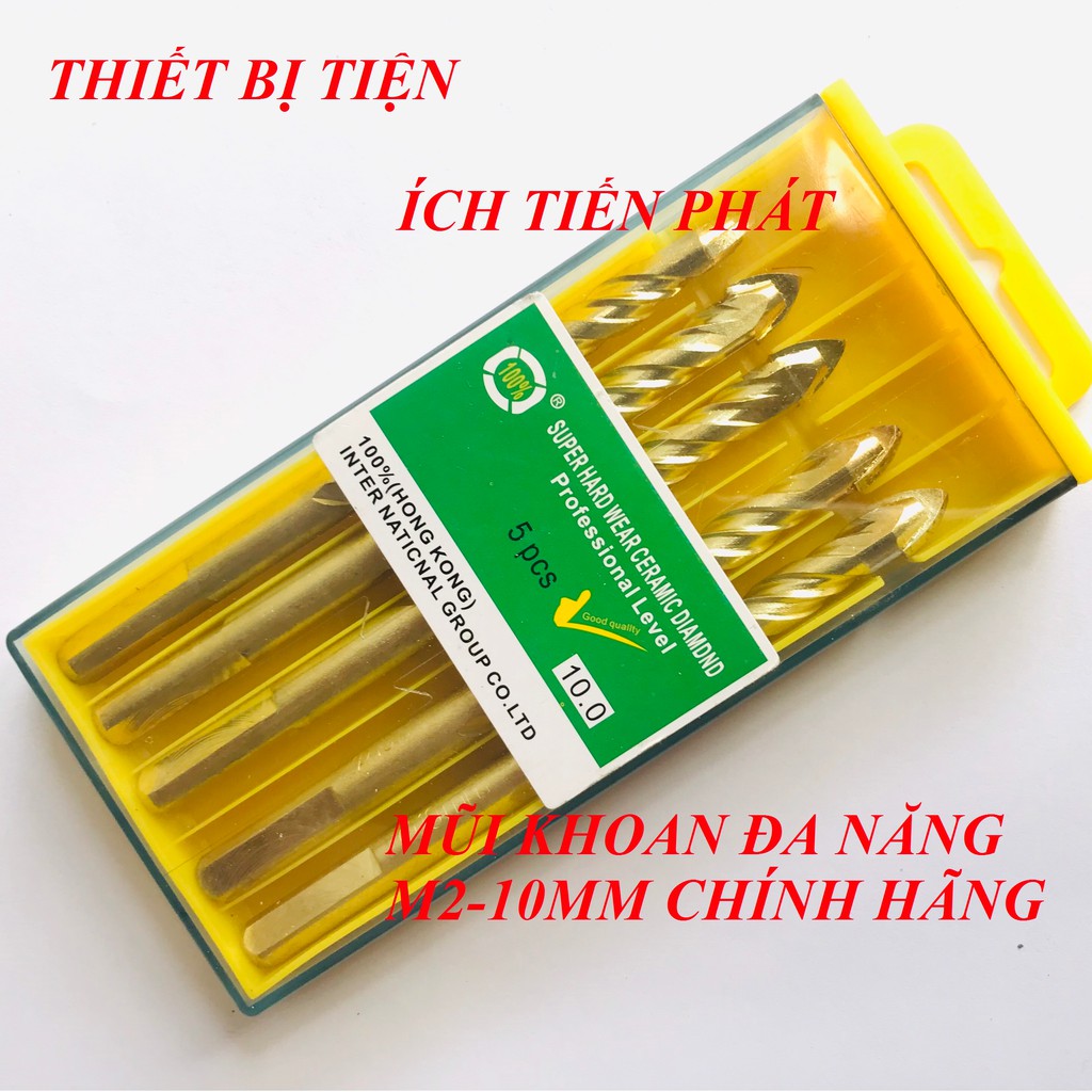 Bộ 5 Mũi Khoan Đa Năng DIAMOND Mũi Thép M2-10mm, M2-12mm Màu Vàng Hoặc Đen (Chính Hãng)