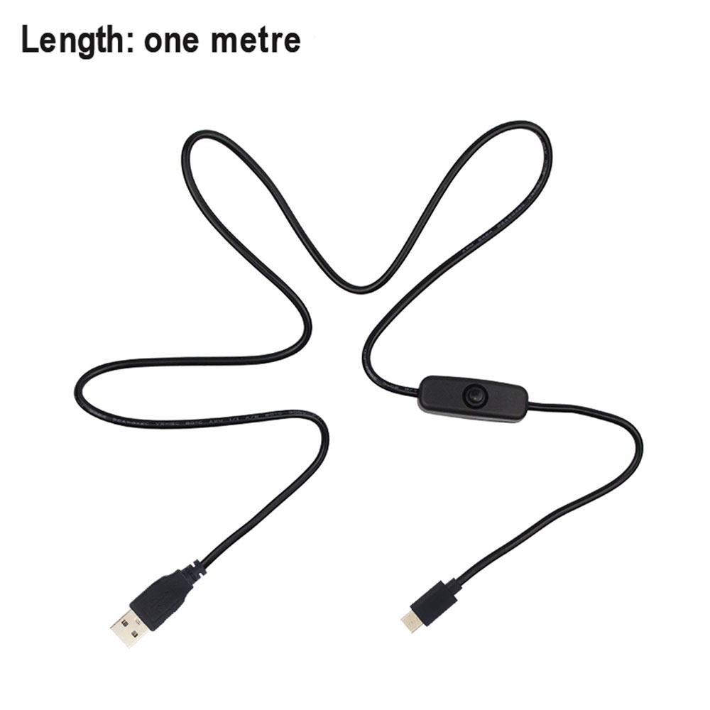 [Coco] Power Adapter Cable 5V 3A USB to Type-C Power Supply Cord with ON Off Button Replacement for Raspberry Pi 4
