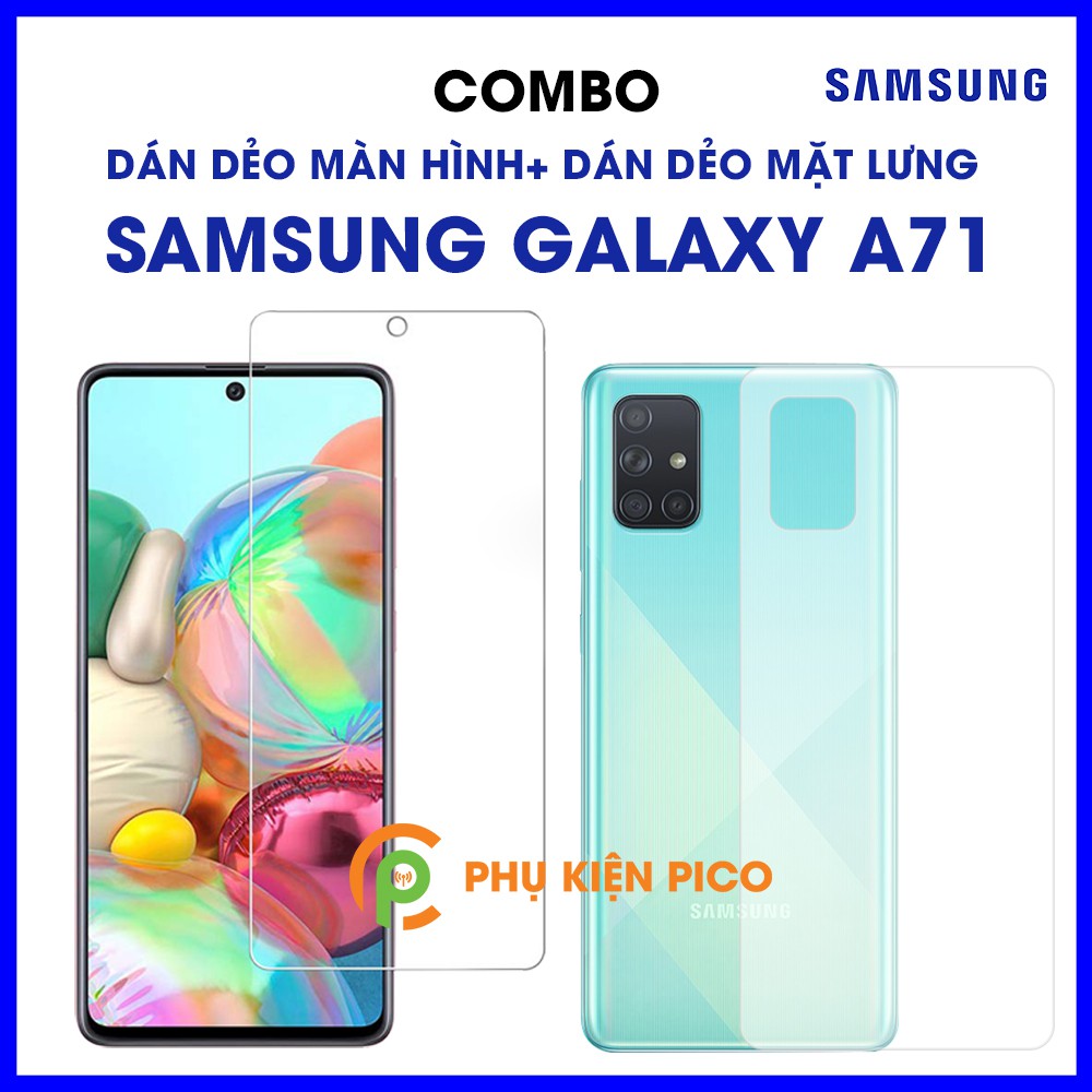 Dán màn hình Samsung Galaxy A71 và dán lưng Samsung A71 PPF cao cấp dẻo trong suốt - combo2