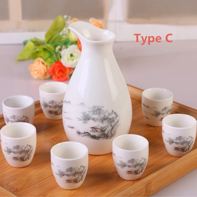 Ly uống rượu bằng gốm sứ phong cách Trung Hoa độc đáo