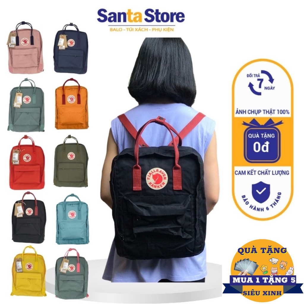 Balo Kanken thời trang nam nữ Ulzzang Hàn Quốc SANTA STORE đi học giá rẻ màu xinh đựng vừa Laptop vải chống nước cao cấp