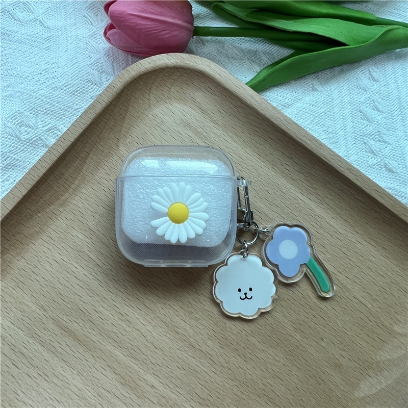 Vỏ Bảo Vệ Hộp Sạc Tai Nghe Xiaomi Redmi Buds 3 Bằng Silicon Trong Suốt Họa Tiết Hoa Xinh Xắn