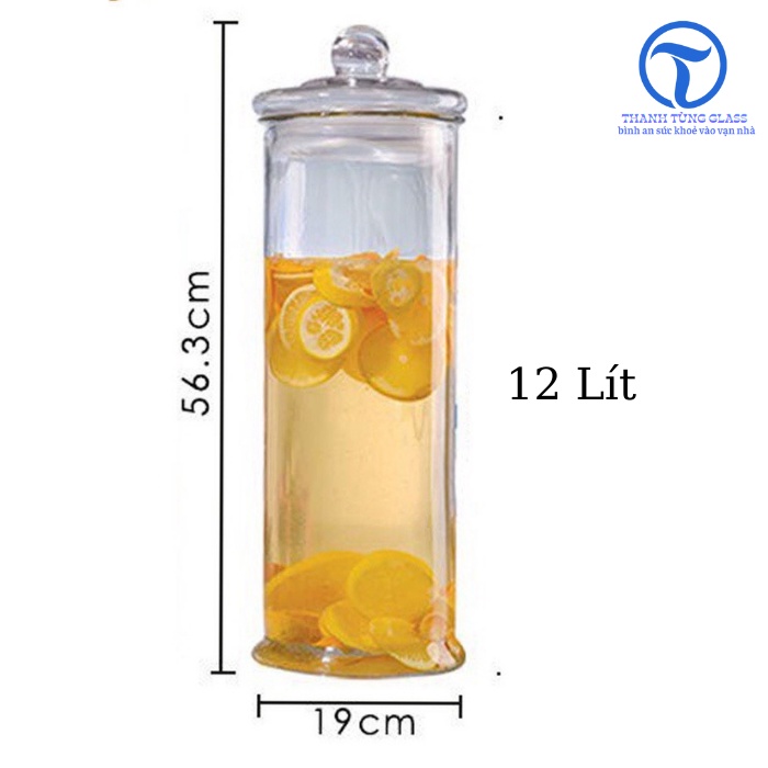 Bình Ngâm Rượu Trụ Trơn 12 Lít - CÓ VAN & KHÔNG VAN
