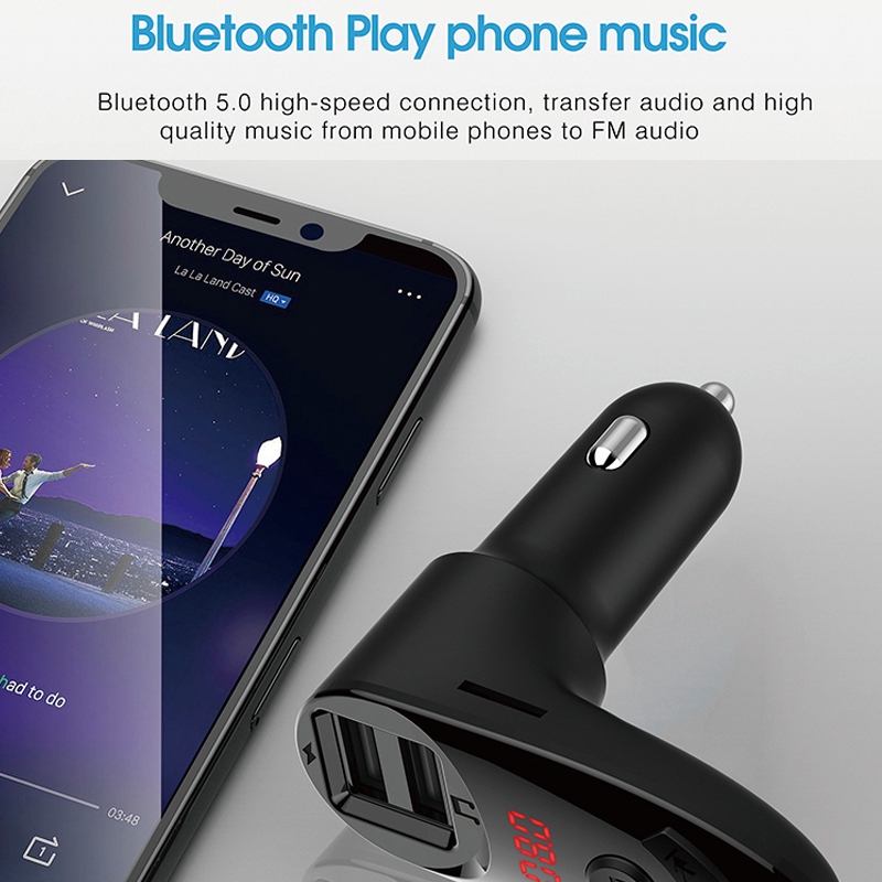 Bộ Thiết Bị Phát Sóng Fm Mp3 Bluetooth 3.1a Cho Xe Hơi