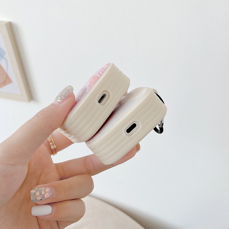 Vỏ Bảo Vệ Hộp Sạc Tai Nghe Airpods 1 2 3 Pro Họa Tiết Đá Hoa Cương Phối Màu Hồng Sang Trọng Thời Trang