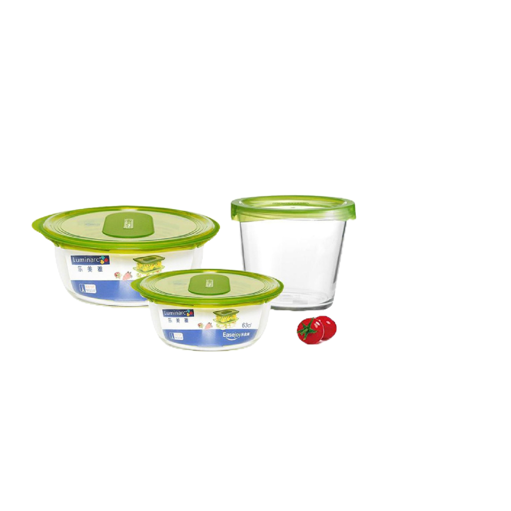 (Ảnh thật - Chính hãng) Bộ 3 hộp thủy tinh Luminarc Easyjoy EA3A, cường lực, chịu va đập, dùng lò vi sóng, máy rửa bát