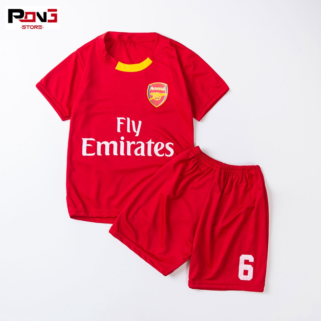 Bộ quần áo bóng đá trẻ em nam,nữ CLB Arsenal chất thun lạnh cho các bé từ 2 đến 15 tuổi của Pong__store