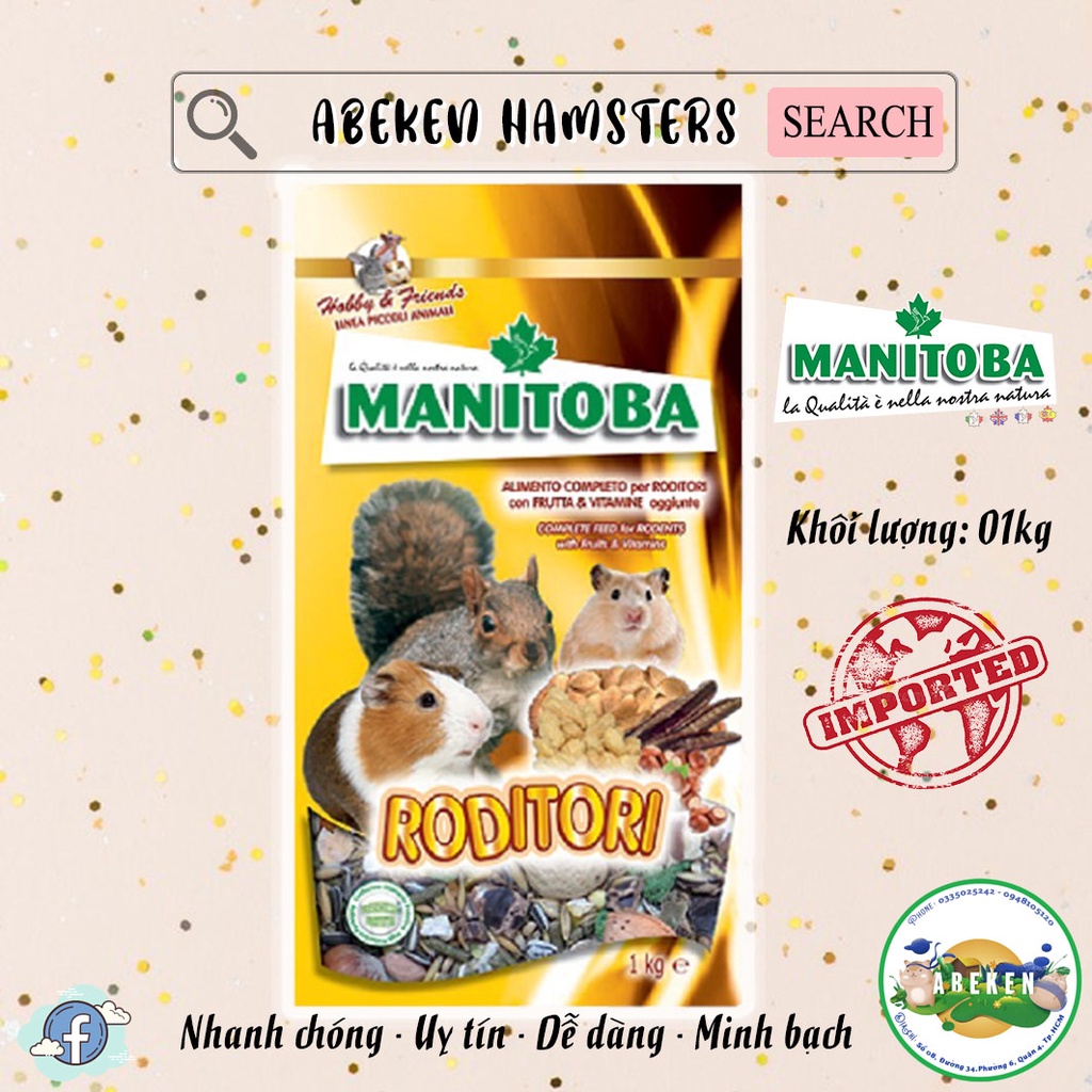 Thức ăn MANITOBA nhãn vàng dành cho Hamster/ sóc/ bọ (chính hãng)