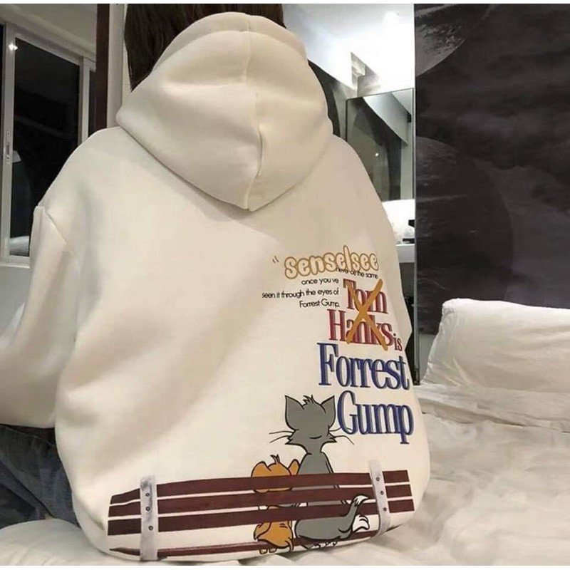 áo hodie nỉ mũ in mèo chuột, áo hoodie nỉ bông T