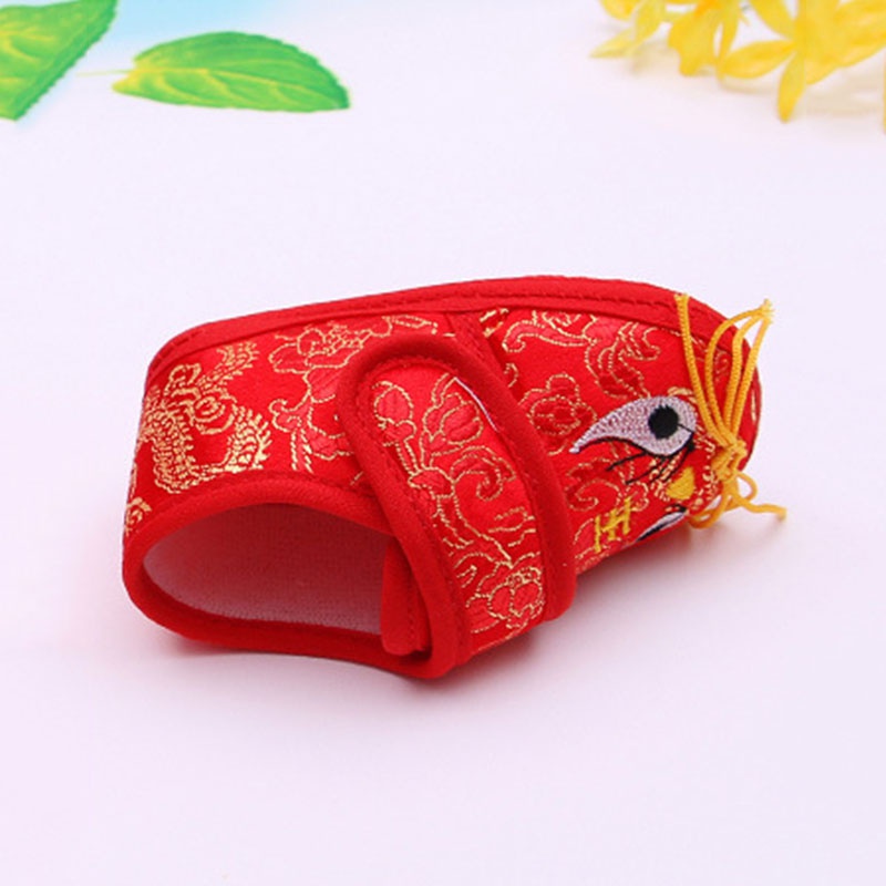 Giày cotton thêu hình hổ đế mềm thời trang cho bé sơ sinh