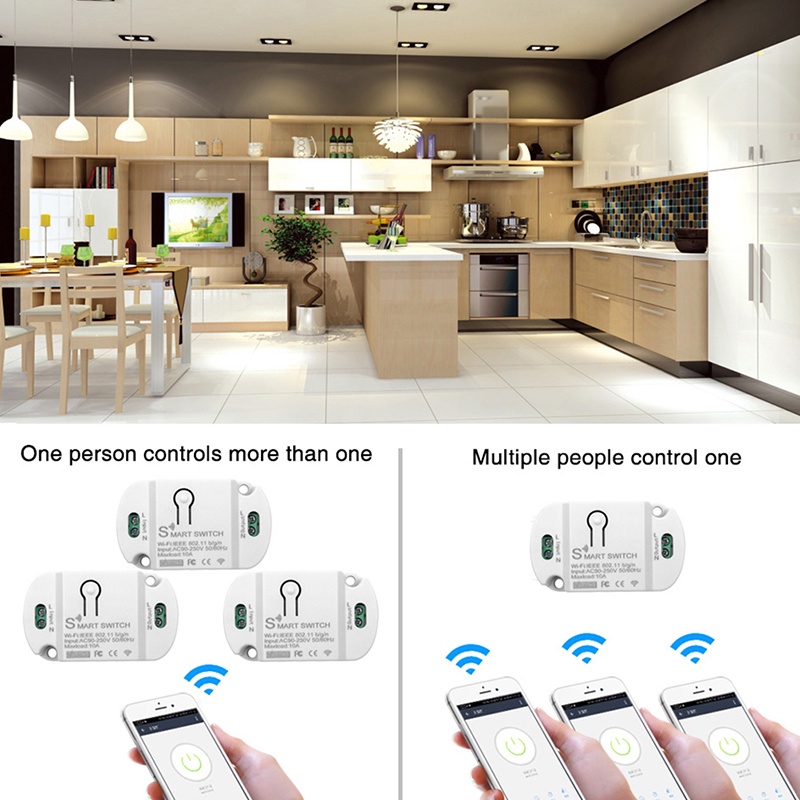 Xinghergood 10A Wifi Smart Wireless Switch Module Automation Timer Tuya APP Remote Control XHG