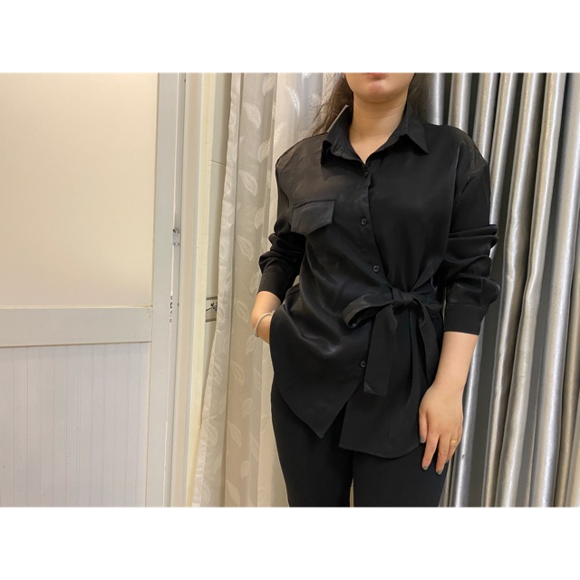 sơ mi cột nơ eo size lớn , big size Thái lan