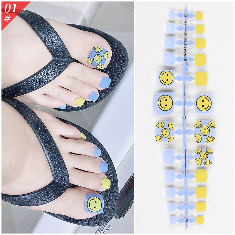[Hàng mới về] Set 24 móng chân giả kèm keo và dũa móng