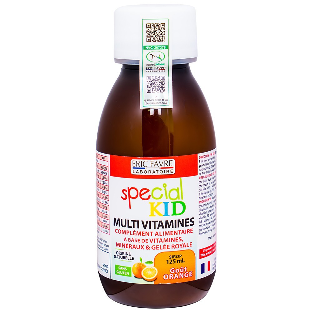 Siro Bổ sung vitamin và khoáng chất, tăng cường sức đề kháng cho trẻ Special Kid Multivitamines - Nhập khẩu Pháp (125ml)