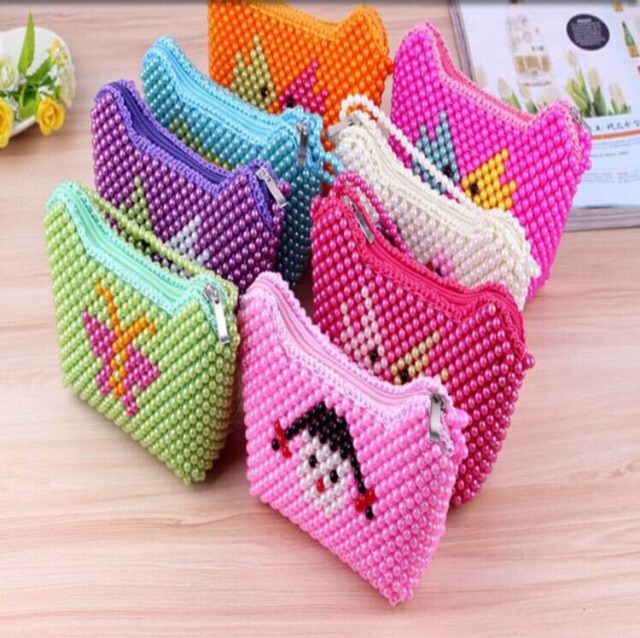 Túi/ví Đính Hạt Cườm Nhiều Màu Cho Bé Gái 11*17.5*6cm - Lucky Girl shop