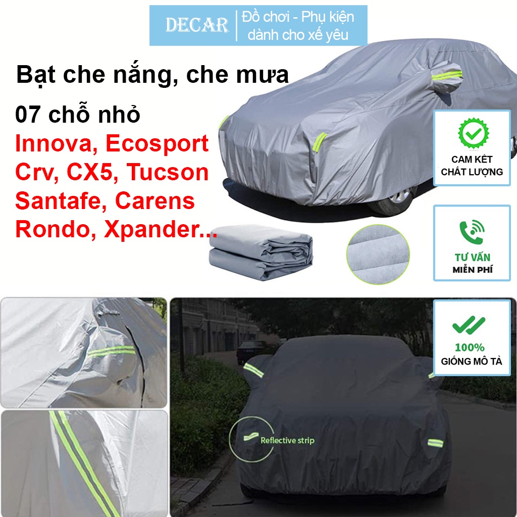 Bạt phủ xe ô tô 4-5 chỗ có 3 lớp cao cấp , bạt phủ trùm xe hơi dòng Innova, Ecosport, Crv, CX5, Tucson, Santafe, Carens