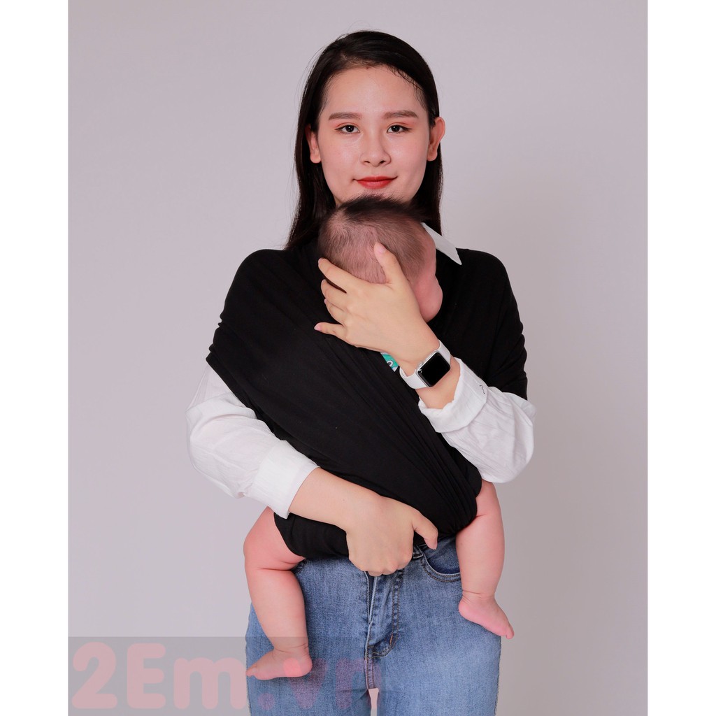 Địu vải em Bé 2Em.vn - Địu trẻ em hạng Cao cấp Pro - Màu hồng vải cotton bảo vệ da an toàn, thoáng khí