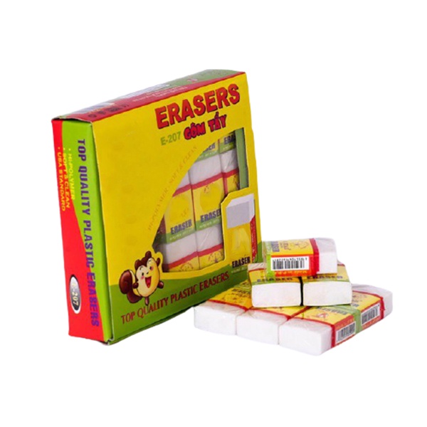 Combo 30 cục gôm tẩy màu trắng được làm bằng cao su tự nhiên, dẻo mềm, có độ đàn hồi tốt - Phát Huy Hoàng