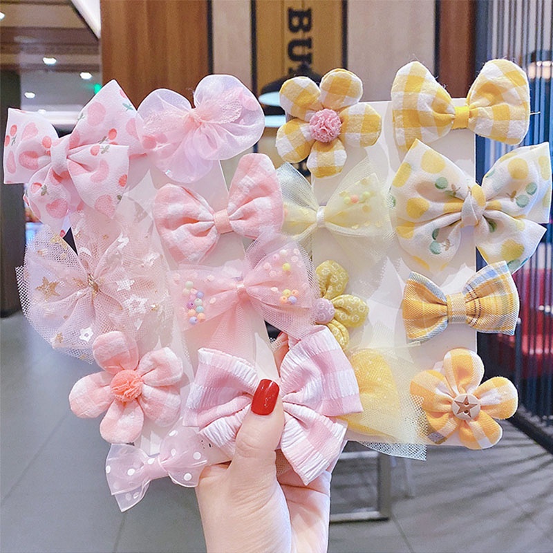 Set 8 Kẹp Tóc Hình Hoa Dễ Thương Cho Bé Gái