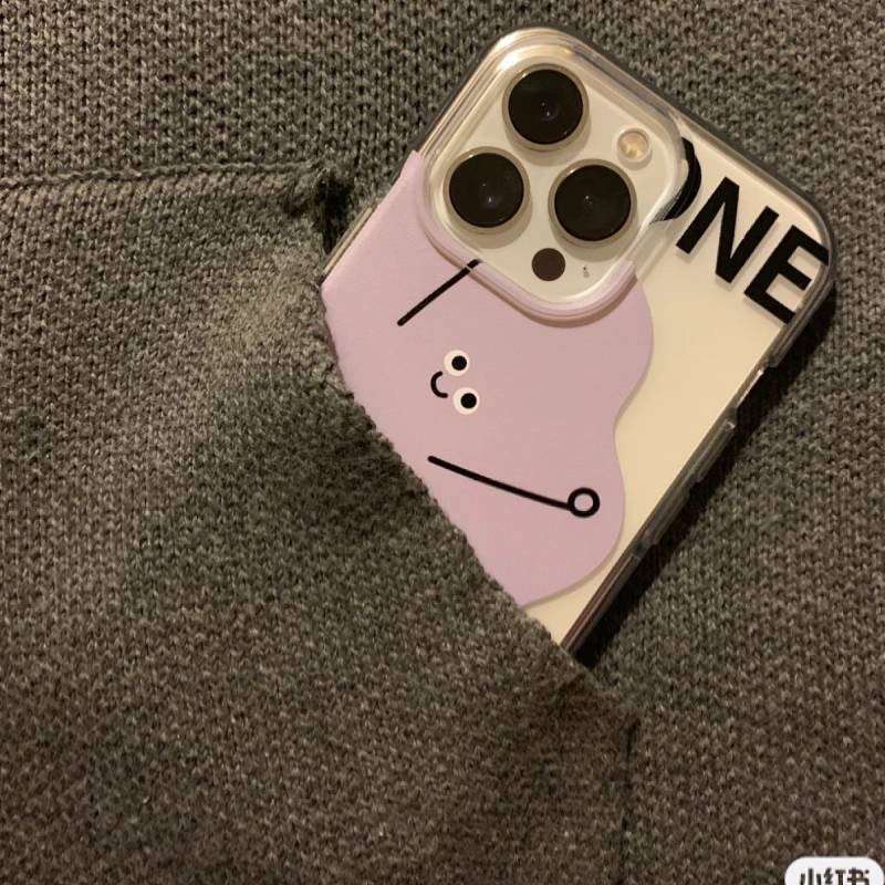 Ốp điện thoại trong suốt bao phủ toàn diện vui nhộn Xiaohongshu thích hợp cho iPhone113 12promax / 11 xr / xs 7 / 8p
