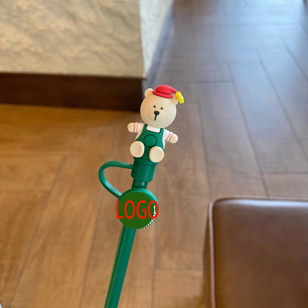 Ống hút silicon chống bụi hình hoạt hình dễ thương dùng một lần