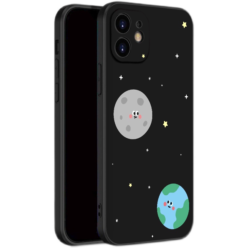 Ốp iphone - Ốp lưng iphone cạnh vuông bảo vệ camera hành tinh hoạt hình dành cho ip 6 đến 14promax - ng315