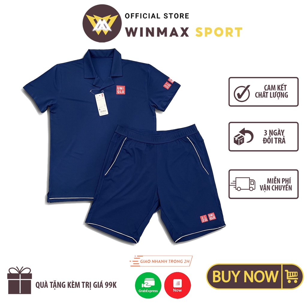 Bộ Thể Thao Đánh Tennis Uniqlo Chất Liệu Poly Thoáng Mát Novak Djokovic Bộ Sưu Tập 2022, Thời Trang Thể Thao Winmax