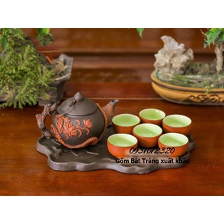 Ấm chén tuấn lâm Bát Tràng_mua ấm chén làm quà tặng Bát Tràng