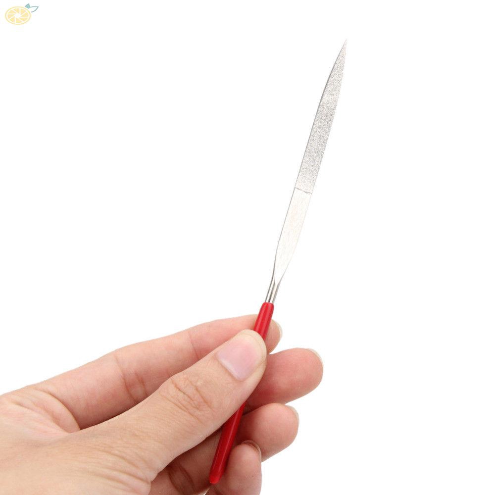 1 sET Alloy 10pcs/Set 140*3mm 120 mesh Mini Electroplated Needle Metal Carving Craft Hand Tool Useful Diamond File Rasp