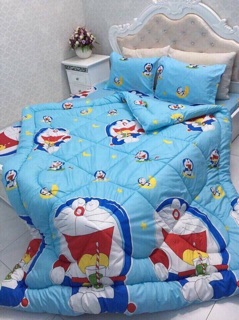 Set ga gối chăn phao polly cotton