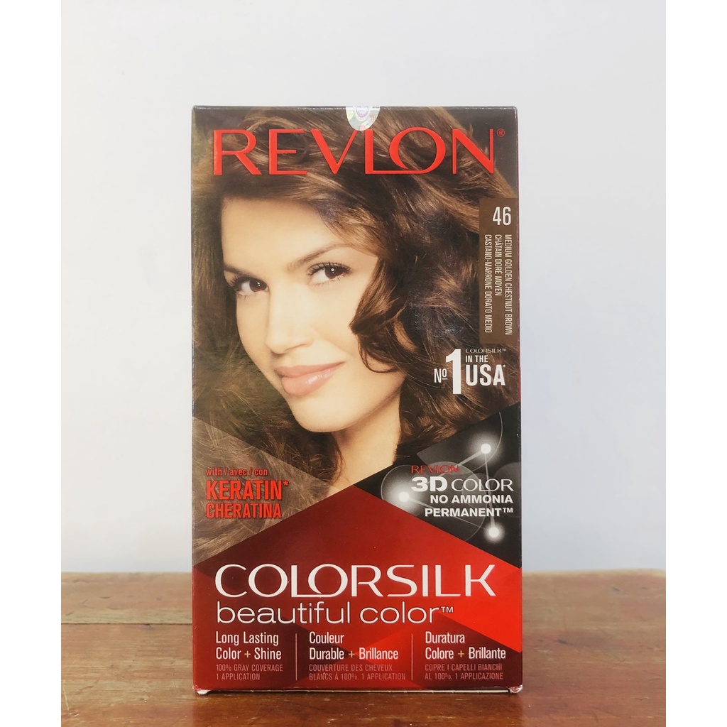 [ Số 46] Nhuộm tóc thời trang Revlon Colorsilk 3D hàng công ty với Keratin cho tóc bóng mượt và óng ánh Xuất xứ: hàng c