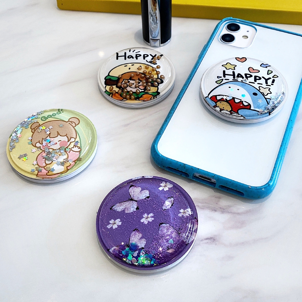Giá Đỡ Điện Thoại Hình Tròn Mặt Gương Họa Tiết Hoạt Hình Dễ Thương | BigBuy360 - bigbuy360.vn