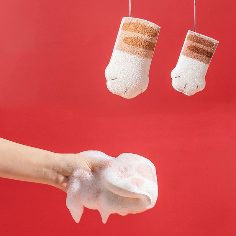 Bông Tắm Cotton Hình Móng Mèo Xinh Xắn Tiện Dụng Cho Bé