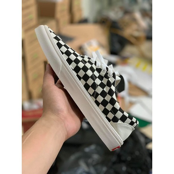 [FULL TAG + BOX] Giày Vans Caro Trắng Đen Dây Buộc R.E.P Full Box + Pk