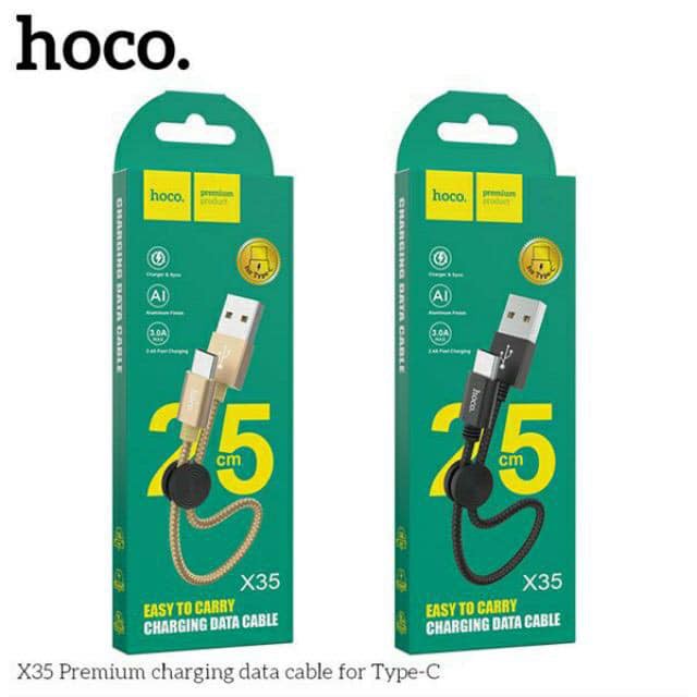 NowshIP- Dây cáp sạc ngắn 25cm hoco x35 sạc nhanh dùng pin dự phòng chân ip-typeC-micro gọn không bị rối