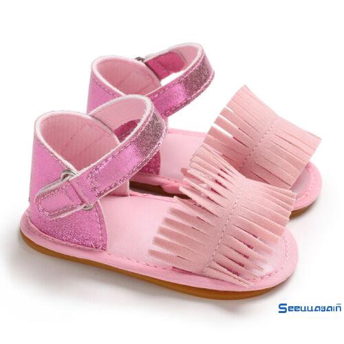 Sandal đế mềm tua rua dễ thương cho bé gái 0-18 tháng tuổi