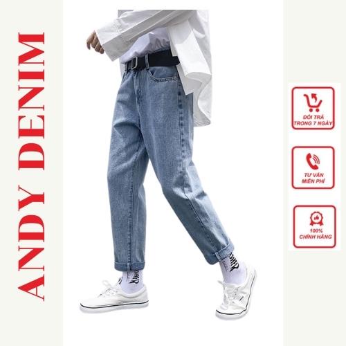 Quần jeans baggy nam nữ ống xắn gấu chất liệu bò cao cấp, quần bò baggy unisex xắn gấu, quần jean unisex
