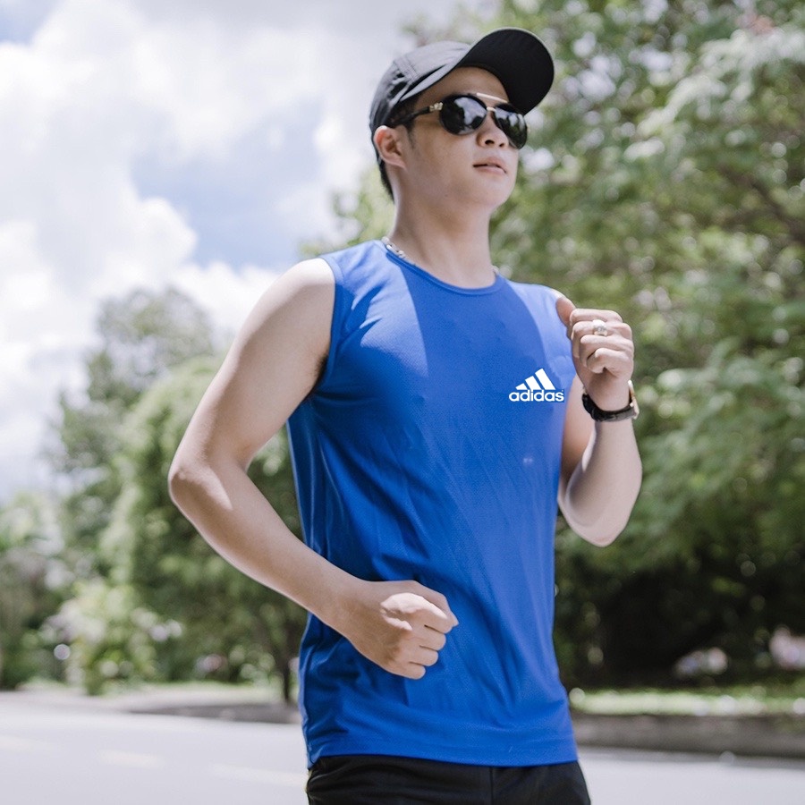 Áo Ba Lỗ Sát Nách Nam Tập Gym Thể Thao 𝐀𝐃𝐈𝐃𝐀𝐒 Cao Cấp Thoáng Mát, Chất Vải Chuyên Thể Thao Cotton Thái Co Giãn Cao Cấp