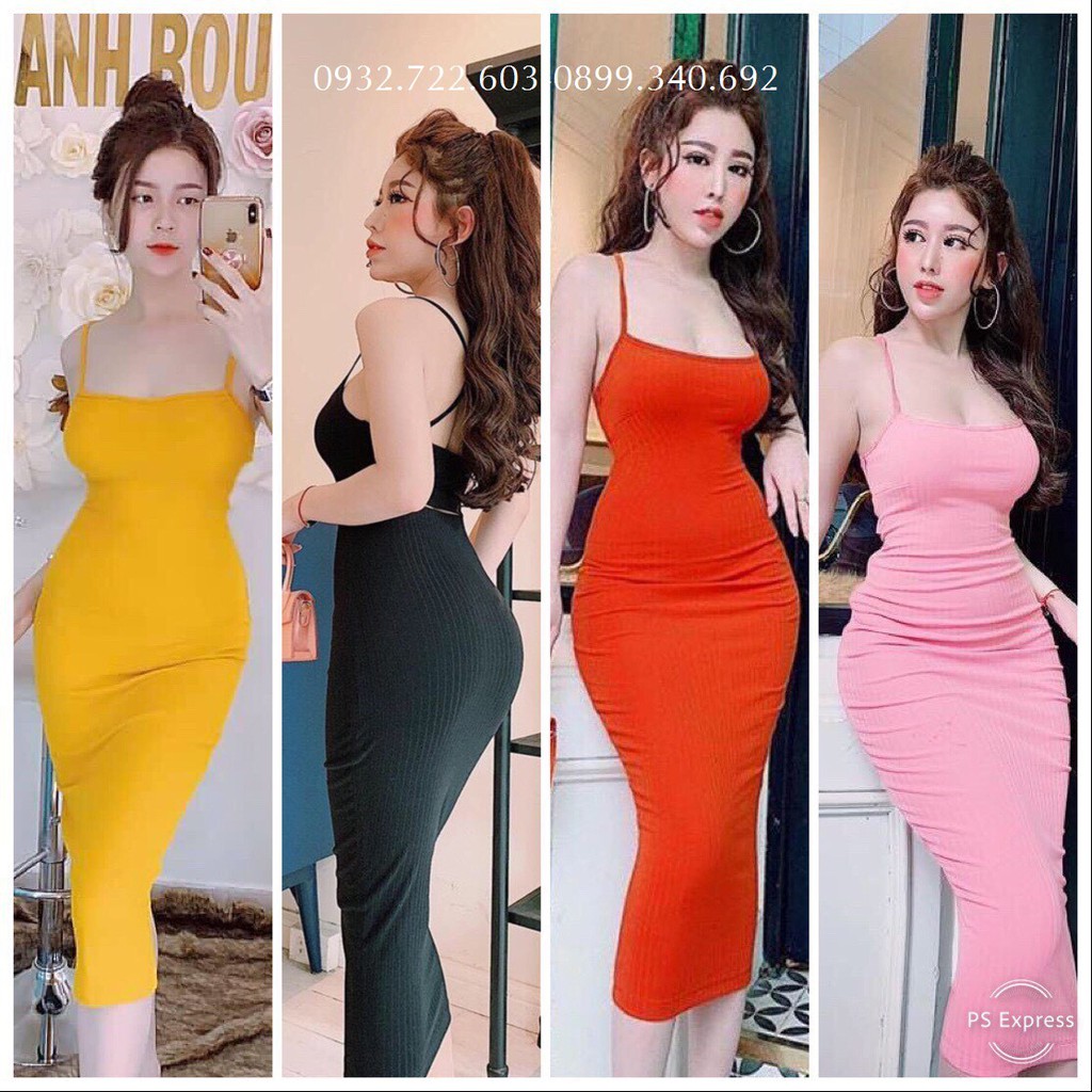 Đầm Body Hở Lưng Dây Chéo Lưng