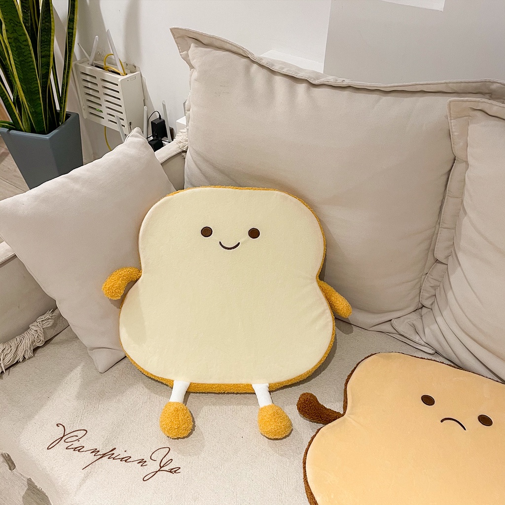 ĐỆM NGỒI BỆT LÓT GHẾ, Thú Bông hình Sandwich Mềm Mịn, Gối tựa lưng dễ thương văn phòng