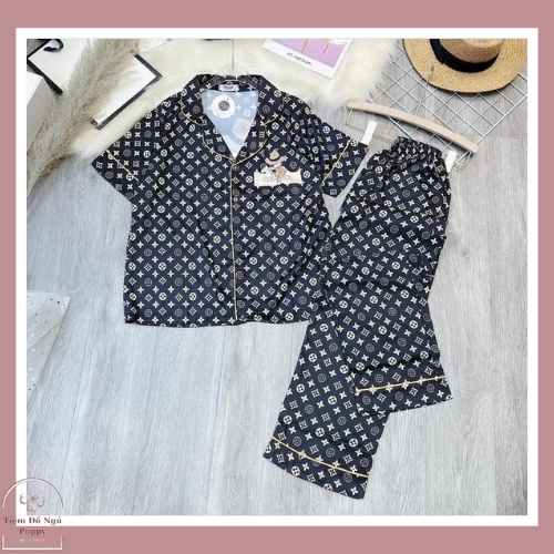 Bộ mặc nhà nữ Latin cao cấp quần dài POPPY-MIKIii ĐEN