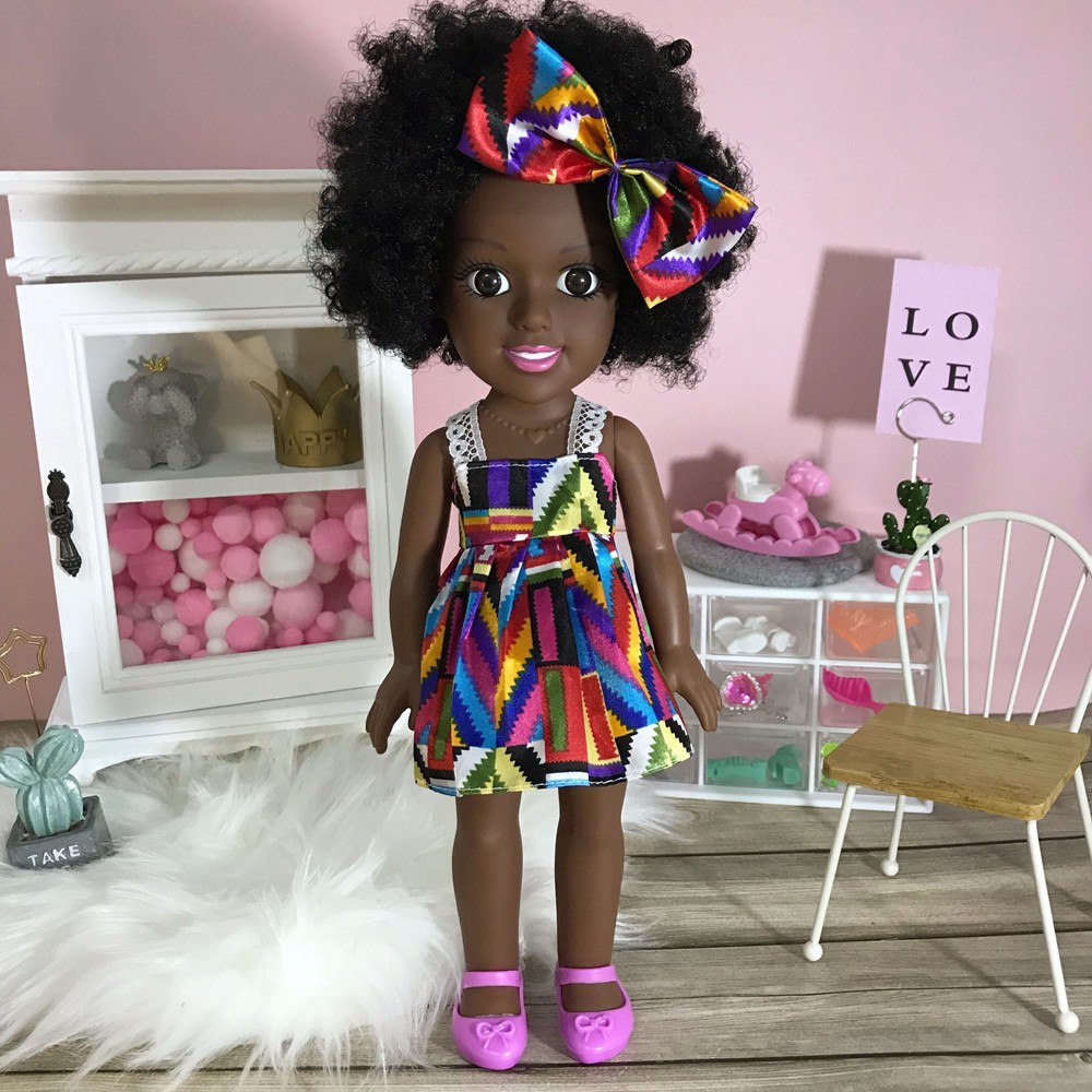 Búp Bê Tái Sinh Vinyl Da Đen Châu Phi  African Doll 35cm